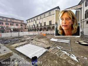 Viterbo - Gli scavi archeologici in piazza del Comune - Nel riquadro Margherita Eichberg
