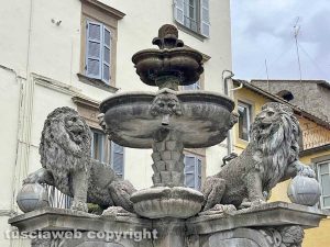 Viterbo - Piazza delle Erbe - I leoni di Pio Fedi