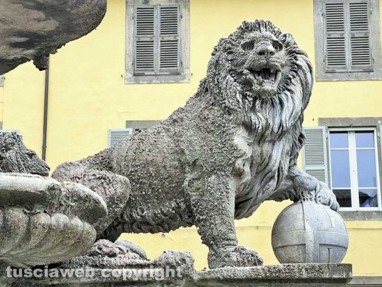 Viterbo - Piazza delle Erbe - I leoni di Pio Fedi