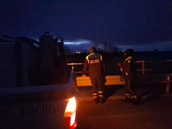 Tarquinia - La protezione civile al lavoro anche di notte