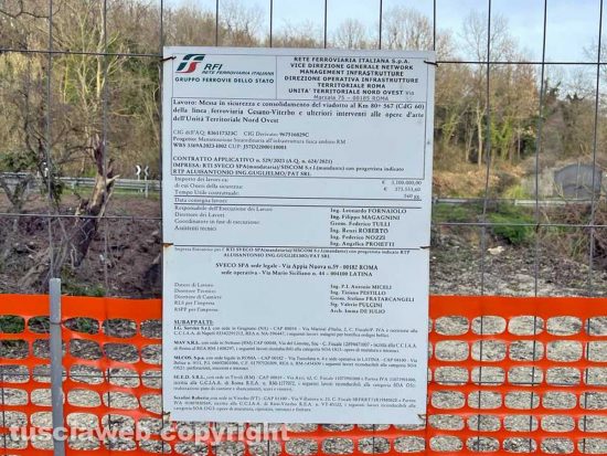 Viterbo - I lavori di Ferrovie dello stato al ponte dei Quarti