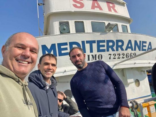 Napoli - Sergio Caci a bordo della "Mare Jonio" Mediterranea saving humans