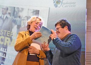 Stefania Craxi e un ragazzo dell'associazione Juppiter