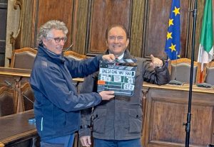 Viterbo - Le riprese in comune della trasmissione Paese che vai in onda su Rai 2