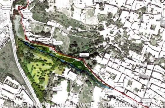 Viterbo - Il parco urbano a porta Faul - La passeggiata lungo le mura