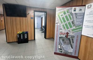 Tribunale di Viterbo - Il "totem" del nuovo parcheggio