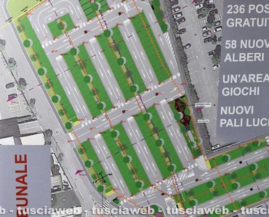 Tribunale di Viterbo - Il "totem" del nuovo parcheggio