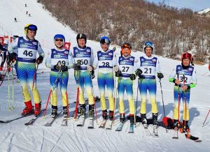 Gli atleti dello Sci club Viterbo 97 - Da sinistra Bartoletti-Pietrini - Paci -Macchi- Zucchi - Nepi