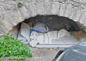 Viterbo - Incuria nella zona dove si trova l'ex palazzo Don Alceste Grandori