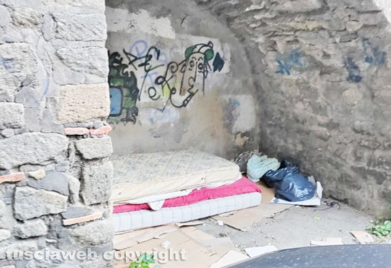 Viterbo - Incuria nella zona dove si trova l'ex palazzo Don Alceste Grandori