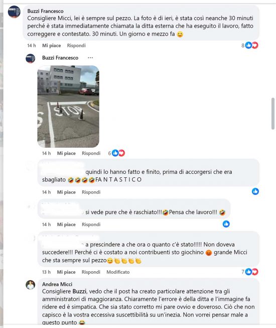 Viterbo - I commenti al post del consigliere Andrea Micci sulla segnaletica stradale sbagliata davanti al tribunale 