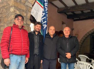 Ischia di Castro - Il sindaco di Valentano Stefano Bigiotti, Smeraldo Marucci, Antonio Rossi, Tomassino Baffetti
