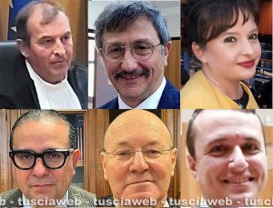 Magistrati viterbesi: Eugenio Turco, Francesco Oddi, Rita Cialoni, Massimiliano Siddi, Paolo Auriemma, Jacopo Rocchi