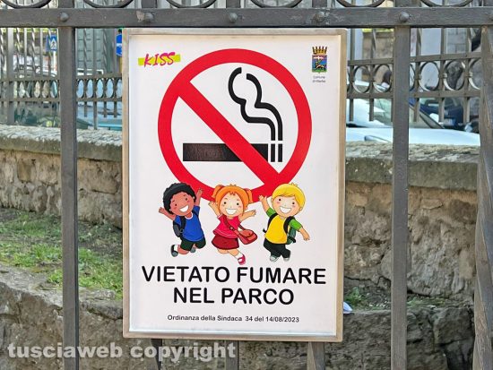 Viterbo - Inaugurazione area smoking free al parco Lubich