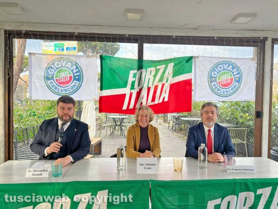 Da sinistra: Alessandro Romoli, Stefania Craxi e Francesco Battistoni