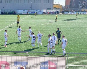 Esultanza Sorianese dopo il 2-0 di Valentini