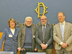 Roma - La presentazione di Tuscia in jazz for sla alla camera dei deputati - Patrizia Prosperi, Carlo Galeotti, Mauro Rotelli e Stefano Ubertini