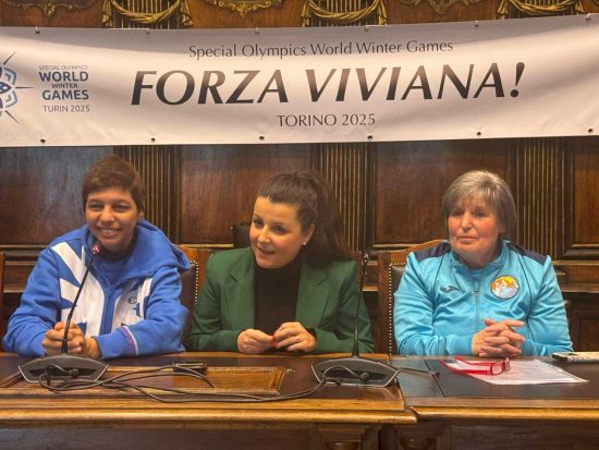 Viviana Cozzani ai Giochi mondiali invernali Special Olympics - La cerimonia in comune