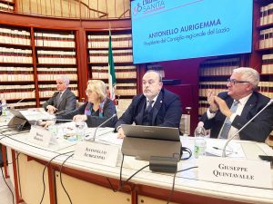 Roma - Il presidente del consiglio regionale del Lazio, Antonello Aurigemma, al convegno organizzato dall'associazione 'L'altra sanità'