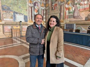 Viterbo - Le riprese in comune della trasmissione Paese che vai in onda su Rai 2