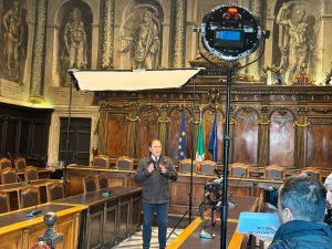 Viterbo - Le riprese in comune della trasmissione Paese che vai in onda su Rai 2