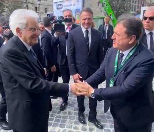 Sergio Mattarella e il presidente Antonio Parenti