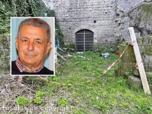 Viterbo - L'ingresso della città sotterranea - Nel riquadro Giulio Marini