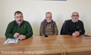 Andrea Pifferi (Fai-Cisl), Antonio Biagioli (Uila) e Massimiliano Venanzi (Flai Cgil)