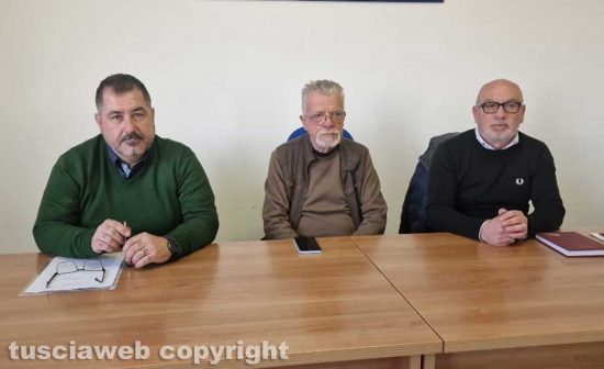 Andrea Pifferi (Fai-Cisl), Antonio Biagioli (Uila) e Marco Nati (Flai Cgil)