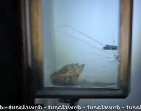 Viterbo - Furti alla Quercia - Il vetro rotto della finestra