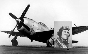 Un P-47 - Nel riquadro il tenente Frank Seres