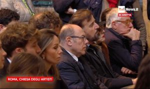 Roma - Il funerale di Eleonora Giorgi - Carlo verdone e Christian De Sica