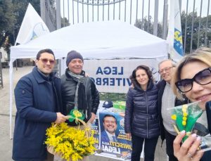 Il gazebo della Lega a Viterbo