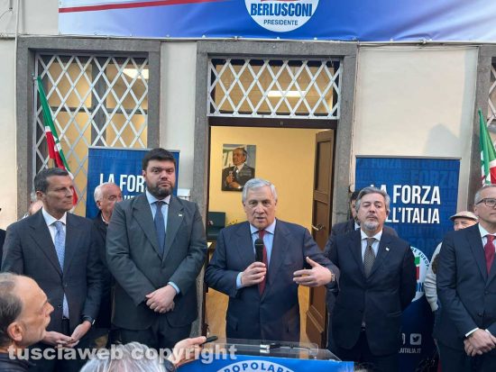 Da sinistra: Giuseppe Fraticelli, Alessandro Romoli, Antonio Tajani e Francesco Battistoni
