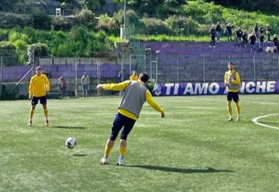 Riscaldamento pre gara della Viterbese contro la Boreale