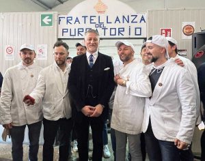 Gradoli - Il ministro Alessandro Giuli al pranzo del Purgatorio