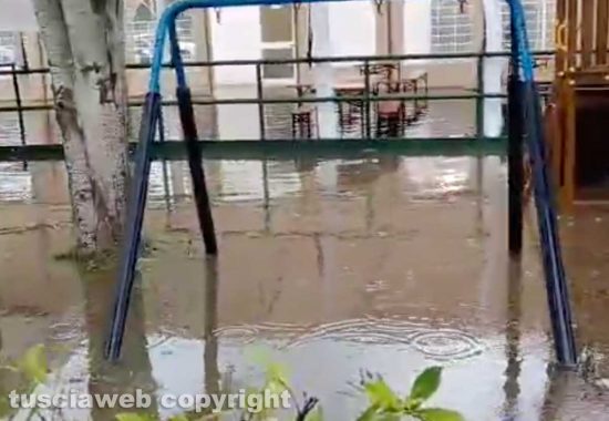 Viterbo - Allagamenti al centro sportivo Libertas Pilastro