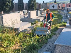 Civitavecchia - Sfalcio dell'erba al cimitero nuovo