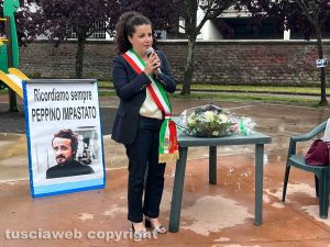Viterbo - La commemorazione di Peppino Impastato al parco Robinson - La sindaca Chiara Frontini