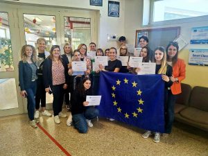 Alcuni studenti dell'Iiss Cardarelli di Tarquinia