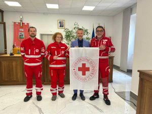 Bassano in Teverina - Il vicesindaco Abati con responsabili della Croce Rossa