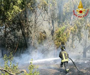 Vigili del fuoco in azione