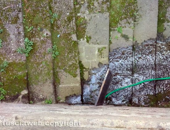 Viterbo - Perdita d'acqua a San Pellegrino