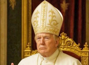Trump vestito da Papa