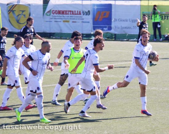L'esultanza del Civitavecchia Calcio
