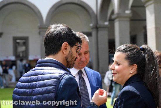 L'inaugurazione di Assaggi 2025 a Santa Maria in Gradi - Domenico Merlani, Daniele Sabatini e la sindaca Chiara Frontini