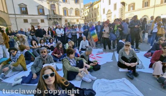 Viterbo - In 300 con lenzuoli bianchi per Gaza, silenziosa marcia della pace