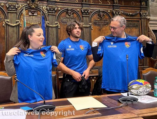Viterbo - Chiara Frontini, il capitano dei Lions Alto Lazio Rugby Alessandro Lanzi ed Emanuele Aronne