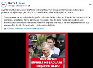 Mafia turca - Secondo i media locali, Baris Boyun sarebbe devoto al boss mafioso Provenzano
