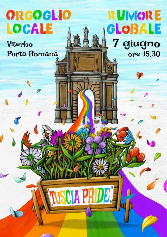 La locandina del TusciaPride 2025 realizzata dall’illustratore di fama nazionale Fabio Magnasciutti